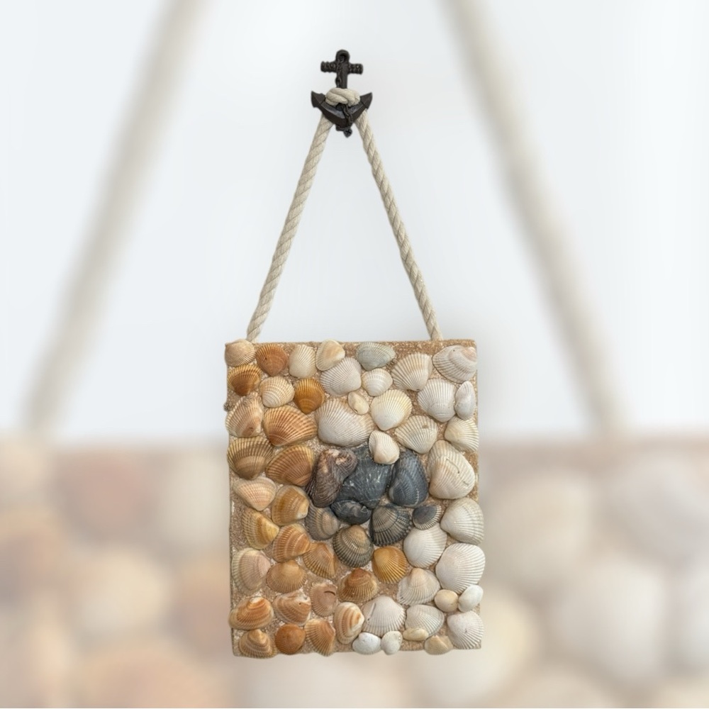 Handcrafted Seashell Wall Hanging with Sand